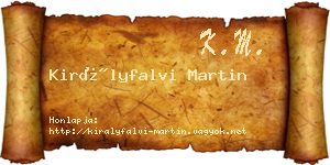 Királyfalvi Martin névjegykártya